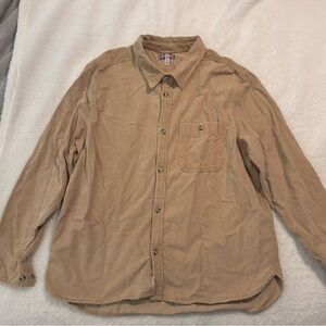 Urban Outfitters Beige Corduroy Button-Up